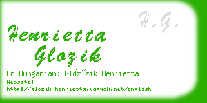 henrietta glozik business card